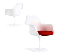 Tulip Swivel Armchair White - with cushion